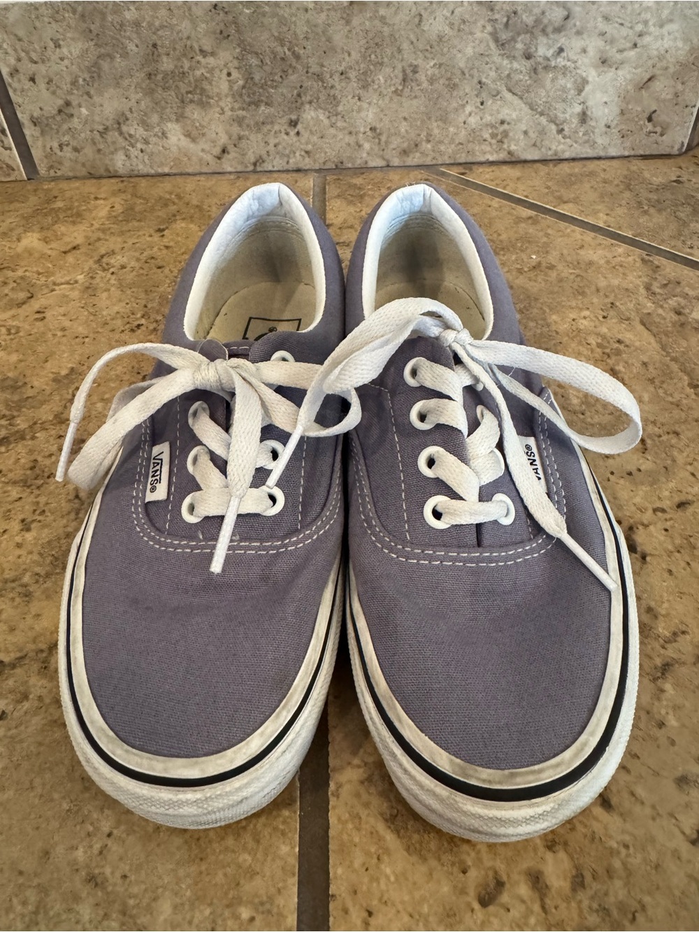 Vans Grey Canvas Low-Top Sneakers with White Accents